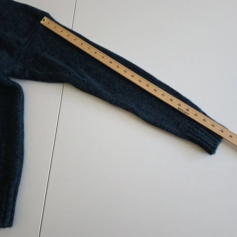Cricketeer Vtg Sweater Mens L Blue Green Wool Blend Shawl Collar Grandpa Cottage